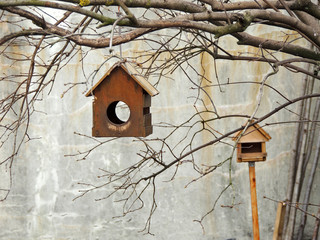 wooden bird house