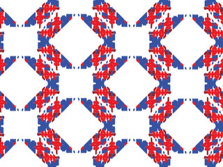 Obraz premium Red and blue embroidery ornament. Fashion texture for fabric textile.