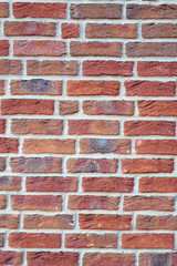 Backsteinwand Hauswand aus roten Backsteinen mit Fugen