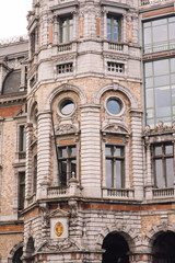 Fototapeta premium the appearance of the main railway station of Antwerp, Belgium.part of building.