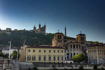 Lyon in central France, sunny day in spring