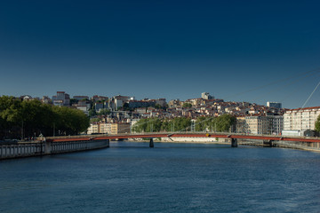 Lyon in central France, sunny day in spring