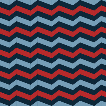 Red & Blue Chevron Zigzag Seamless Pattern