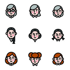 Pixel perfect icons of human faces.