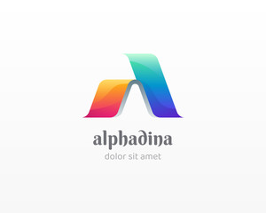 Abstract creative colorful letter a logo. 3d strong letter mark vector icon