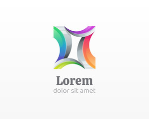 Abstract logo. Awesome abstract colorful shape icon