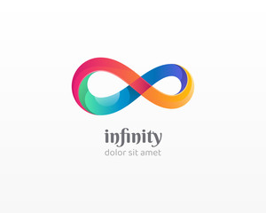  Infinity logo. Creative colorful symbol of infinity.