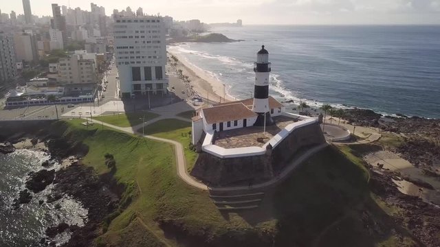 Vista A&eacute;rea do Farol da Barra em Salvador, Bahia, Brasil