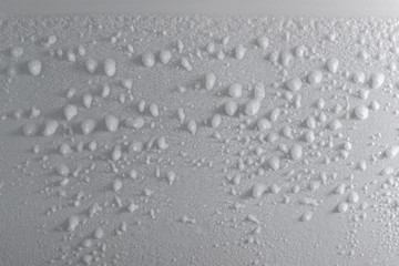 Ice coating on the back wall. Inside the refrigerator.