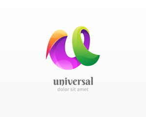 Letter u logo. Creative letter mark vector icon.