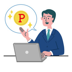 スーツ　男性　パソコン　ポイント