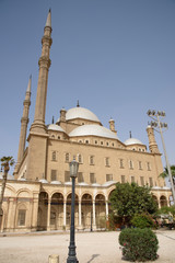 Fototapeta na wymiar Muhammad Ali Mosque, also known as Alabaster Mosque, located in the highest part of the Cairo Citadel, in the capital of Egypt, Africa.
