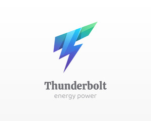 Thunderbolt logo. Creative combination of the power energy with letter t vector icon.