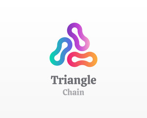 Triangle logo. Creative colorful infinty triangle vector icon.
