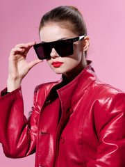 fashion model wearing sunglasses
