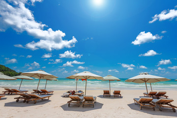 Bai Sao Beach, turquoise sea  in sunlight, Phu Quoc Island, Vietnam.