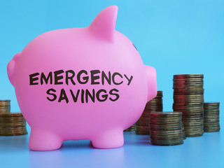Conceptual hand written text showing emergency savings