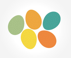 Easter eggs in natural colors. Easter eggs collection. Vector illustration.