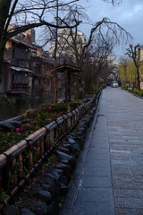 雨上がり、朝の京都・祇園白川界隈