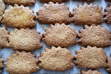 Oatmeal cookies in a tray