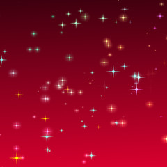 Obraz na płótnie Canvas Christmas colorful starry on red black gradient background.