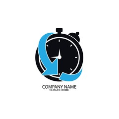 Clock icon symbol logo design template vector illustration 
