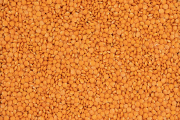 Red lentils. Background of dried red lentils. Natural organic lentils for healthy food