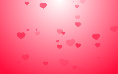 Valentine day pink hearts on pink background.