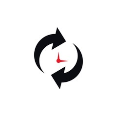 Clock icon symbol logo design template vector illustration 
