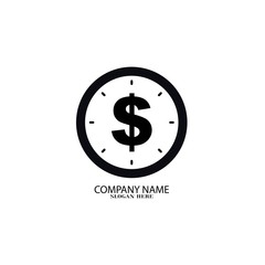 Clock icon symbol logo design template vector illustration 
