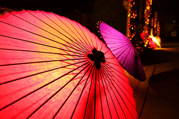 山鹿灯籠浪漫 祭り 和傘 灯籠