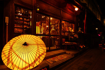 山鹿灯籠浪漫 祭り 和傘 灯籠