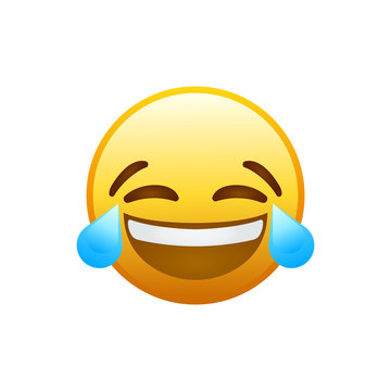 Laughing Social Media Emoji. Vector Illustration