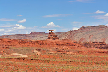 "Mexican Hat"  -  a curiously sombrero-shaped rock, Utah USA. 