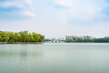 Spring in Yuyuantan Park, Beijing, China.
Island in the lake of Yuyuantan Park, Beijing, China,
