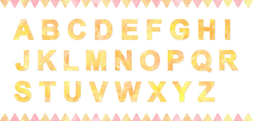 watercolor alphabets (vector fonts): orange