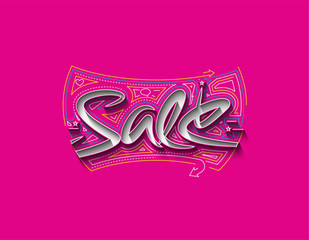 Sale Calligraphic 3d Style Text shopping poster vector illustration Design.