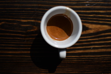 A cup of aromatic coffee for lunch