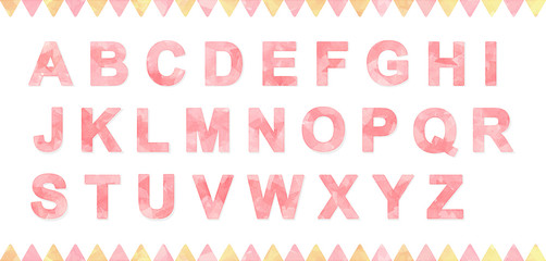 watercolor alphabets (vector fonts): pink
