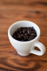 A cup of aromatic coffee for lunch