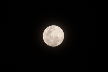 A beautiful full moon on a black background