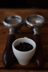 A cup of aromatic coffee for lunch