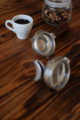 A cup of aromatic coffee for lunch