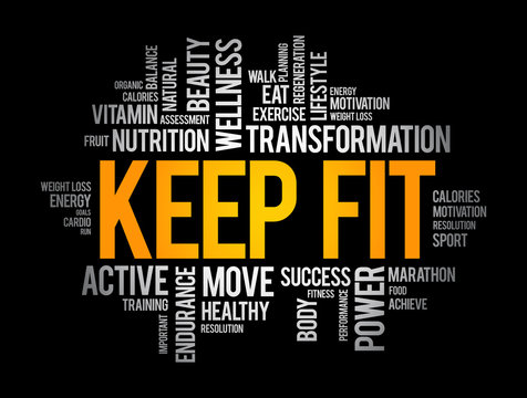 Keep Fit word cloud, sport concept background