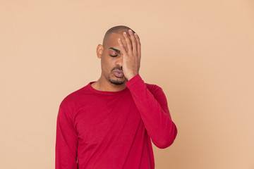 African guy with a red jersey