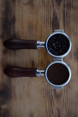 A cup of aromatic coffee for lunch