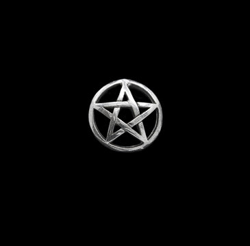 Silver jewelry. Stud Earring. Silver pentogram. Occult jewelry.