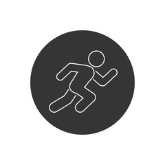 Running man, athletics, marathon, summer sport, run line icon isolated on white background.