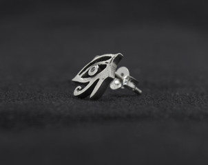 Silver jewelry. Stud Earring. Silver eye of Ra. Occult jewelry. Eye of Horus.