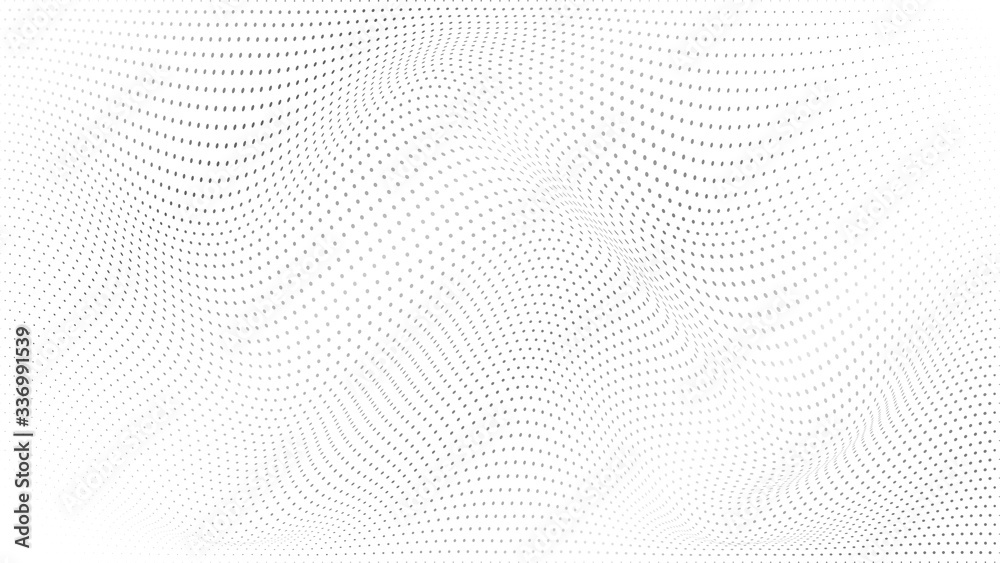 Poster abstract halftone wave dotted background. modern monochrome background. futuristic grunge pattern, d